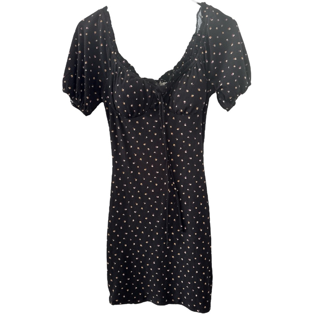 Black Floral Bodycon Dress